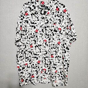 NWT Disney Mickey Mouse Button Up Shirt Overall Graphics Men's XXL - Christmas!